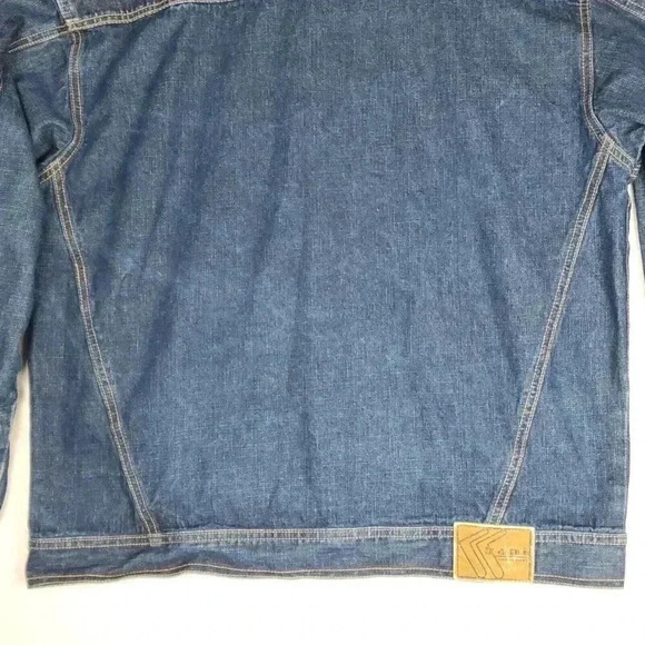 Karl Kani Men's Denim Jean Jacket Large Trucker Button Front Retro HipHop Urban - Picture 9 of 16